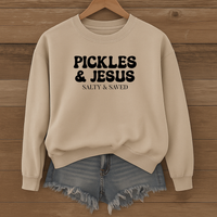 Load image into Gallery viewer, Pickles and Jesus - Salty and Saved Christian Sweatshirt