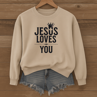 Load image into Gallery viewer, Jesus Loves You, Christian Sweatshirt, Minimalist Christian Gift, Jesus Lover Shirt