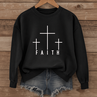 Load image into Gallery viewer, Faith Three Crosses Crewneck Sweatshirt