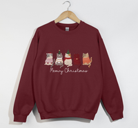 Load image into Gallery viewer, Meowy Christmas Cat Lover Sweatshirt
