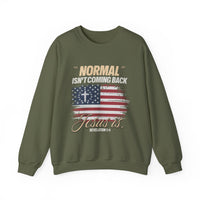 Load image into Gallery viewer, Normal Isn&#39;t Coming Back, Jesus Is Unisex Sweatshirt Religious Crewneck Jumper, Christian Apparel, Inspirational Clothing, Cozy Religious

