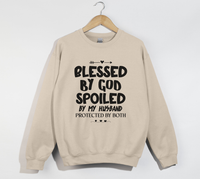 Load image into Gallery viewer, Blessed By God, Spoiled By My Husband - Wife Sweatshirt
