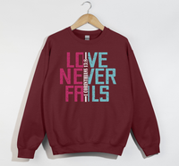 Load image into Gallery viewer, Love Never Fails - Christian Sweatshirt

