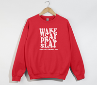 Load image into Gallery viewer, Wake Pray Slay - Christian Sweatshirt
