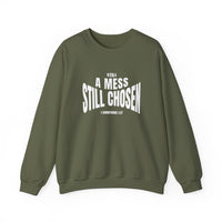 Load image into Gallery viewer, Still a Mess Still Chosen, Christian Bible Verse Sweatshirt, 1 Corinthians 1:27, Christian Religious Gift