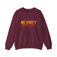 Load image into Gallery viewer, Be Salty Stay Lit, Christian Sweatshirt, Faith Inspired Shirt, Christian Humor, Funny Christian