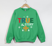 Load image into Gallery viewer, The True Story Of The Birth Of Jesus - Christian Sweatshirt
