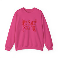 Load image into Gallery viewer, Be Salty Stay Lit, Christmas Sweatshirt, Funny Christian Holiday Sweatshirt, Light of the World, Bible Verse Shirt