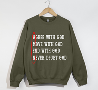 Load image into Gallery viewer, AMEN: Agree, Move, End, Never Doubt God - Christian Sweatshirt
