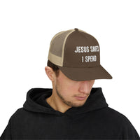 Load image into Gallery viewer, Jesus Saves Snapback Trucker Cap - Faith-Based Inspirational Hat

