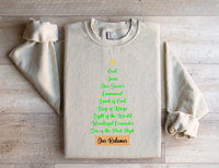 Load image into Gallery viewer, Jesus Names Our Redeemer - Christmas Sweatshirt
