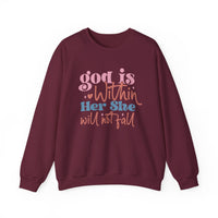 Load image into Gallery viewer, God Is Within Her, She Will Not Fall, Cute Christian Women's Sweatshirt, Pastel Comfort Colors, Bible Verse Shirt