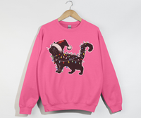 Load image into Gallery viewer, Purrfectly Cute Cat Print Christmas Lights - Sweatshirt
