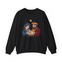 Load image into Gallery viewer, Nativity Christmas Sweatshirt, Holy Family, Jesus Shirt, Christmas Gift, Cozy Holiday Gift, Cute Xmas Gift