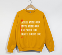 Load image into Gallery viewer, AMEN: Agree, Move, End, Never Doubt God - Christian Sweatshirt
