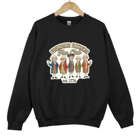 Load image into Gallery viewer, Founding Fathers Fan Club Sweatshirt, Patriotic 1776 Vintage Style Crewneck, American History Gift, USA Patriotic Pullover
