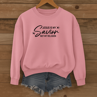 Load image into Gallery viewer, Jesus Is My Savior, Christian Sweatshirt, Faith Based Worship Shirt, Minimalist Shirt
