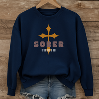 Load image into Gallery viewer, Sober By The Grace Of God, Jesus Cross Sweatshirt, Sobriety Christian Shirt, Sobery Anniversary Gift