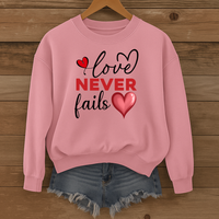 Load image into Gallery viewer, Love Never Fails Valentine Sweatshirt