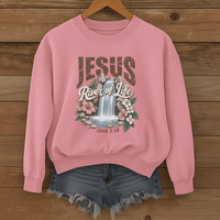 Load image into Gallery viewer, Jesus River of Life, Women's Floral Shirt, Bible Verse Shirt, Christian Sweatshirt, Jesus Lover Shirt