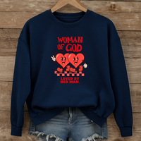 Load image into Gallery viewer, Woman Of God Loved By Her Man, Valentines Day Gift, Heart Shirt, Couple Gift Sweatshirt