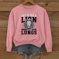 Load image into Gallery viewer, You've Got A Lion Inside Those Lungs - Christian Sweatshirt