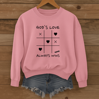Load image into Gallery viewer, God's Love Always Wins, Valentines Gift, Love Shirt, Christian Sweatshirt, Faith-Based Hearts Shirt