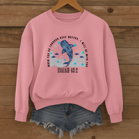 Load image into Gallery viewer, Isaiah 43:2, When You Go Through Deep Waters, Faith Sweatshirt, Bible Verse Shirt, Whale Shirt