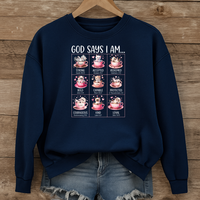 Load image into Gallery viewer, God Says I Am - Christian Cat Sweatshirt