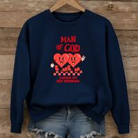 Load image into Gallery viewer, Man Of God Loved By His Woman, Valentines Gift, Heart Shirt, Father's Day, Boyfriend Shirt