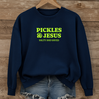 Load image into Gallery viewer, Pickles and Jesus - Salty and Saved Christian Sweatshirt