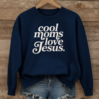 Load image into Gallery viewer, Cool Moms Love Jesus, Christian Sweatshirt, Mother's Day Gift, Cozy Shirt, Faith Shirt