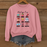 Load image into Gallery viewer, God Says I Am, Food Faith Quote, Bible Verse Shirt, Christian Sweatshirt