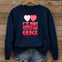 Load image into Gallery viewer, Im Not Perfect But Grace Looks Cute on Me, Christian Sweatshirt, Heart Shirt, Valentines Day Gift