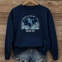 Load image into Gallery viewer, Isaiah 43:2, When You Go Through Deep Waters, Faith Sweatshirt, Bible Verse Shirt, Whale Shirt