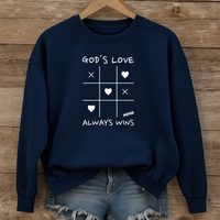 Load image into Gallery viewer, God's Love Always Wins, Valentines Gift, Love Shirt, Christian Sweatshirt, Faith-Based Hearts Shirt