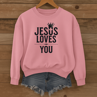 Load image into Gallery viewer, Jesus Loves You, Christian Sweatshirt, Minimalist Christian Gift, Jesus Lover Shirt
