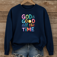 Load image into Gallery viewer, God Is Good All the Time, Colorful Bible Verse Faith Shirt, Christian Sweatshirt, Jesus Shirt