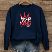 Load image into Gallery viewer, Jesus Is King, Jesus Crown Shirt, Christian Graffiti Sweatshirt, Christian Gift Ideas