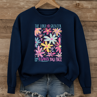 Load image into Gallery viewer, The Lord Is Greater Than the Giants You Face, Floral Christian Sweatshirt, Faith Based Shirt
