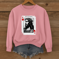 Load image into Gallery viewer, Jesus Is King, Jesus Sweatshirt, Christian King of Hearts Shirt, Jesus Lover Shirt