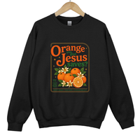 Load image into Gallery viewer, Orange Jesus Saves Sweatshirt - Fall Christian Sweatshirt