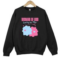 Load image into Gallery viewer, Woman Of God Loved By His Man - Couple Christian Sweatshirt