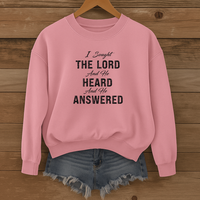 Load image into Gallery viewer, I Sought The Lord, Christian Sweatshirt, Bible Verse Shirt, Worship Gift, Psalm 34