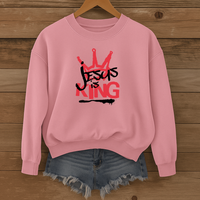 Load image into Gallery viewer, Jesus Is King, Jesus Crown Shirt, Christian Graffiti Sweatshirt, Christian Gift Ideas