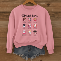 Load image into Gallery viewer, God Says I Am, Dog Lover Faith Shirt, Bible Verse Gift, Christian Faith Sweatshirt