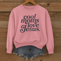 Load image into Gallery viewer, Cool Moms Love Jesus, Christian Sweatshirt, Mother's Day Gift, Cozy Shirt, Faith Shirt