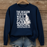 Load image into Gallery viewer, God Protected Me - Christian Sweatshirt for Aunts and Grandmas