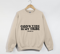 Load image into Gallery viewer, God&#39;s Vibe Is My Tribe - Christian Sweatshirt
