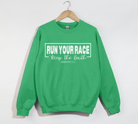 Load image into Gallery viewer, Run Your Race, Keep The Faith - Christian Sweatshirt
